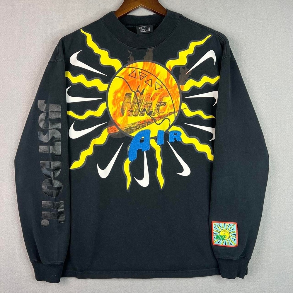 Nike Air Vibrant Sun Logo Long Sleeve Black Tee Shirt M